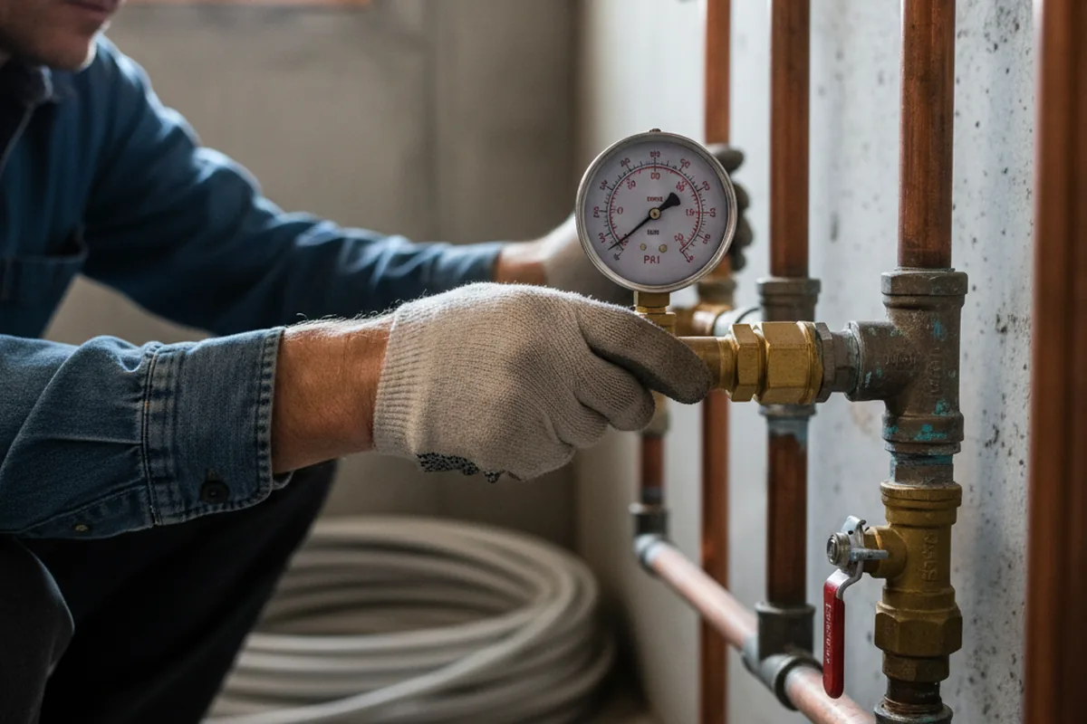 Pressure testing a repaired line during Water Line Repair in Clarkston